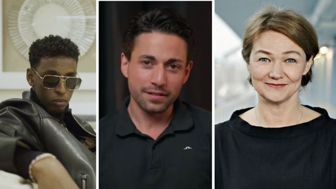 Rapparen Yasin, Nick Alinia och SVT:s ansvariga utgivare Helena Olsson. Foto: J. WILLS/Pressbild/YouTube/Eva Edsjö/SVT.