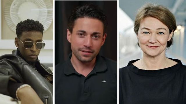 Rapparen Yasin, Nick Alinia och SVT:s ansvariga utgivare Helena Olsson. Foto: J. WILLS/Pressbild/YouTube/Eva Edsjö/SVT.