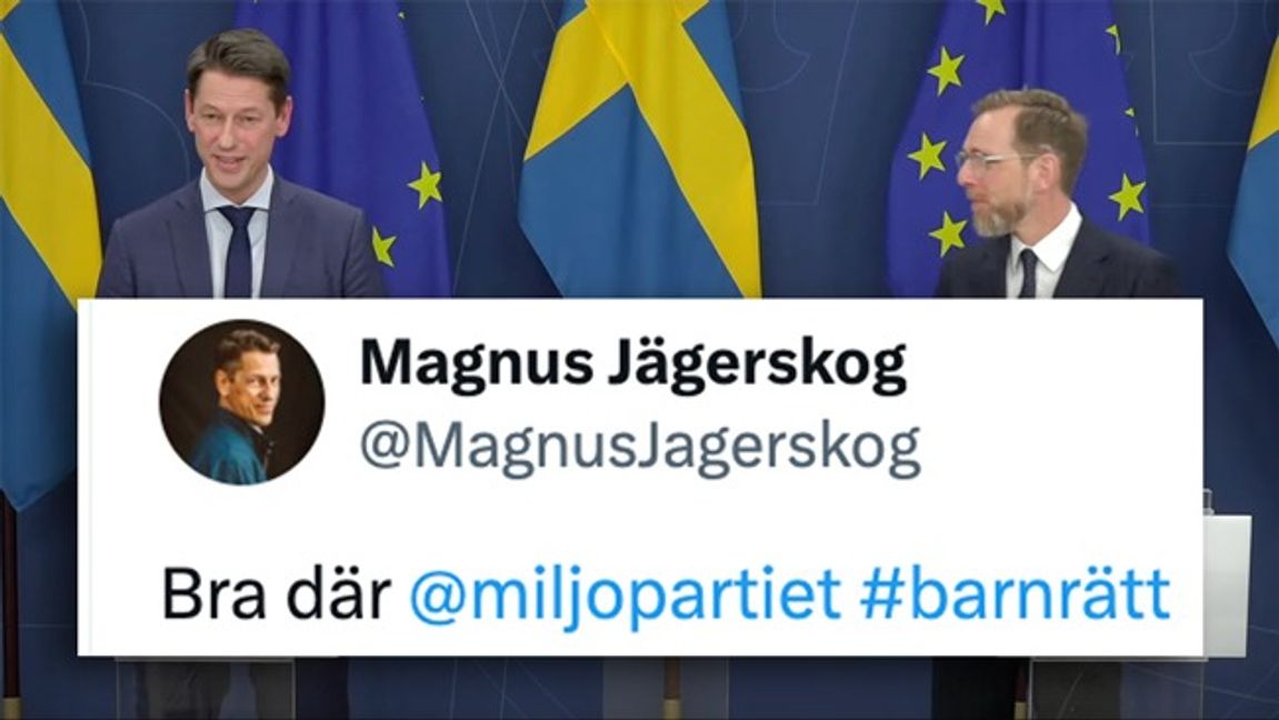 Magnus Jägerskog har tidigare kampanjat för att liberalisera asyllagsstiftningen. Till höger socialminister Jakob Forssmed. Foto: Regeringen