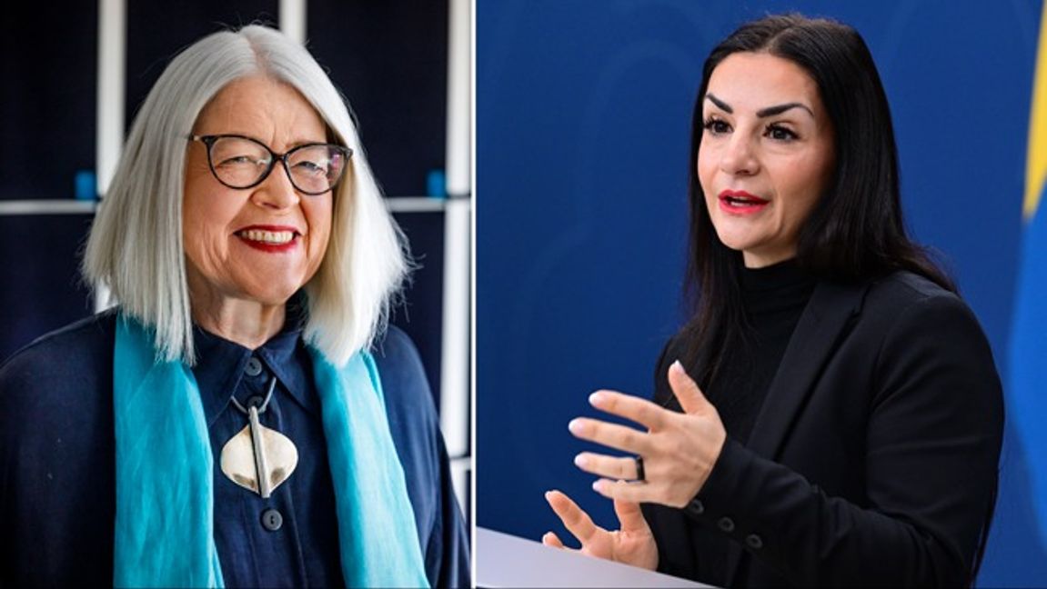 Ulrika Knutsons SKMA får regeringens uppdrag att genomföra hågkomstresor. Till höger kulturminister Parisa Liljestrand Foto: Staffan Claesson/Jonas Ekströmer/TT