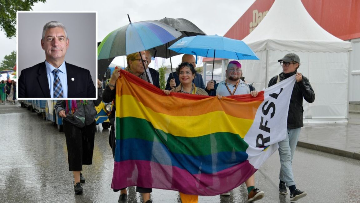 Bo Broman är kulturpolitisk talesperson för Sverigedemokraterna, hans parti portas från partidebatterna under Stockholm Pride. Foto: Henrik Montgomery/TT