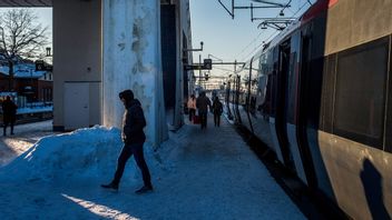 Ett tåg från Kumla som just anlänt i Hallsberg. Foto: Jonas Gratzer.