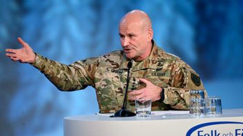 General Christopher G. Cavoli, Natos överbefälhavare i Europa (SACEUR) talar på måndagen under Folk och Försvars rikskonferens i Sälen. Foto: Henrik Montgomery / TT