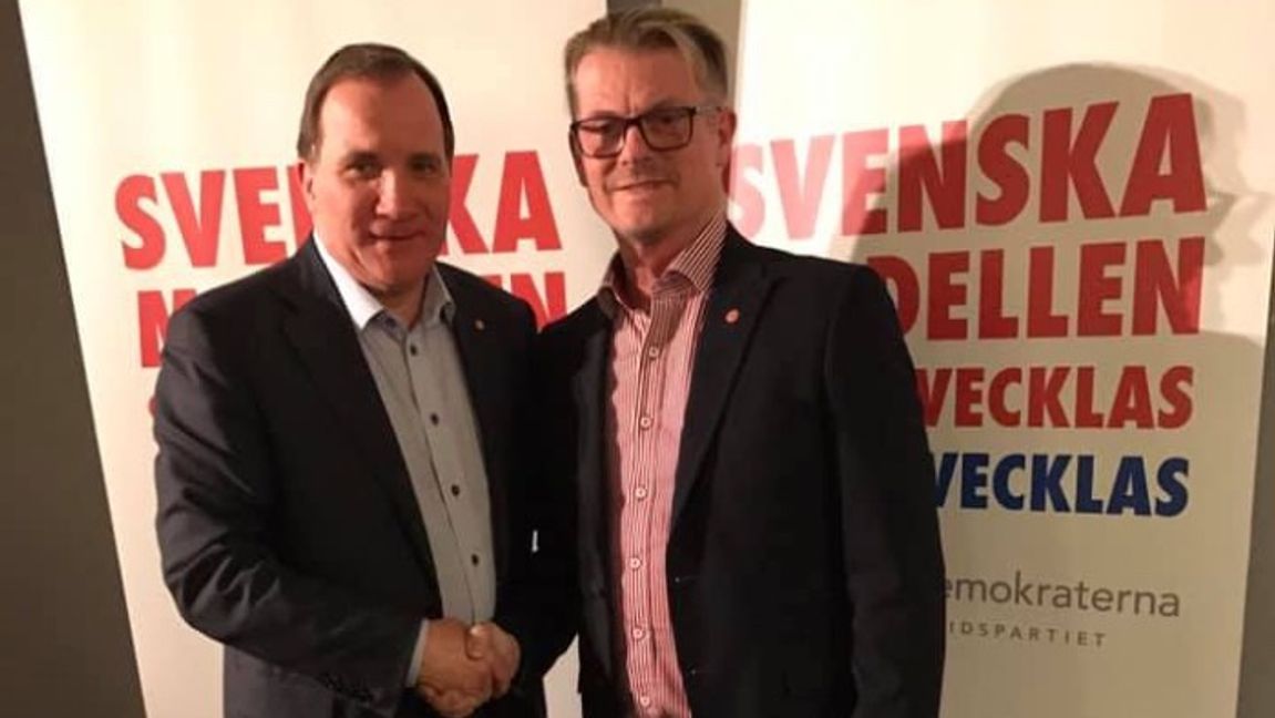 Leif Ternstedt (t h) med förre partikamraten, statsminister Stefan Löfven. Foto: Privat