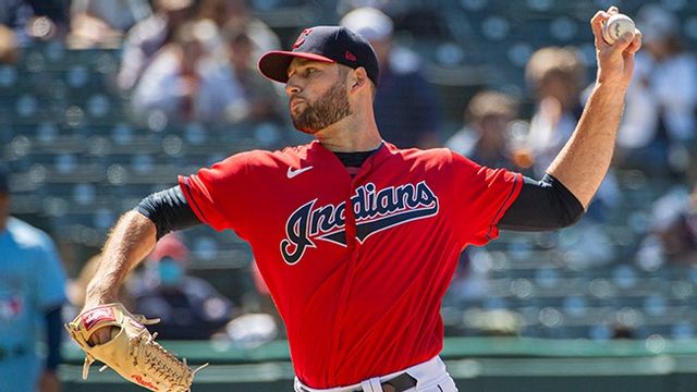 Cleveland Guardians (före detta Indians) pitcher Sam Hentges. Foto: Phil Long/AP/TT