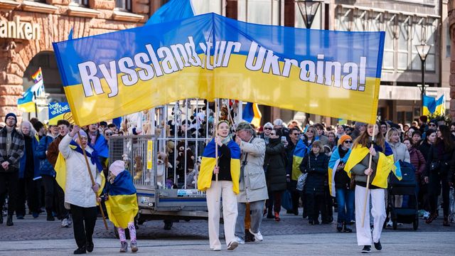 Demontration för Ukraina i Malmö Foto: Johan Nilsson/TT