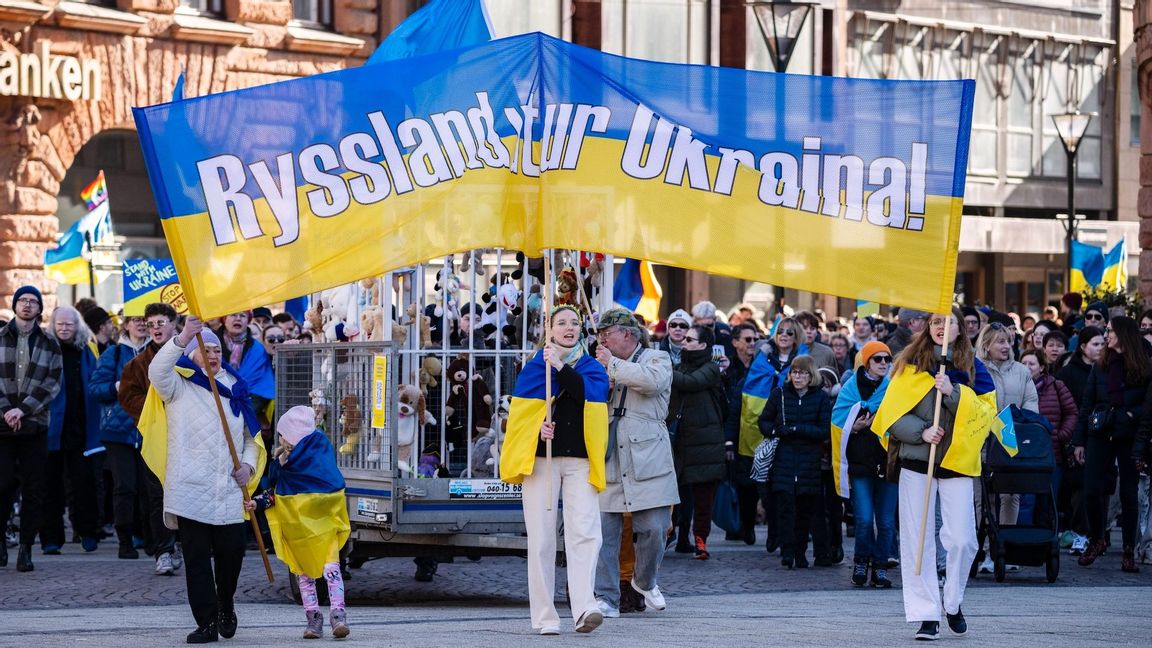 Demontration för Ukraina i Malmö Foto: Johan Nilsson/TT
