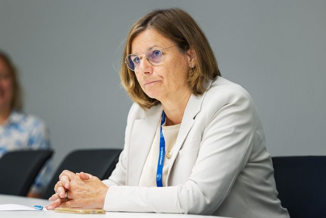 Miljöpartiets Isabella Lövin under en pressträff i Europaparlamentet i Strasbourg. Arkivbild. Caisa Rasmussen/TT