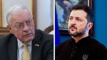 Keith Kellogg och Volodymyr Zelenskyj skulle haft gemensam pressträff. Foto: AP