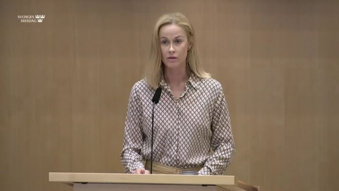 Katja Nyberg (SD) under torsdagens riksdagsdebatt. Bild: Riksdagen