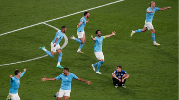 Manchester City mästare. Foto: Thanassis Stavrakis AP/TT