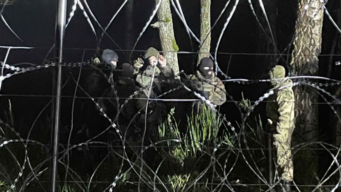 Belarusiska specialförbandet Spetsnaz vid gränsen. Foto: Polska försvarsministeriet 