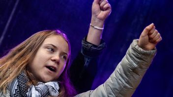 Greta Thunberg vid en manifestation i Amsterdam. Foto: Peter Dejong/AP