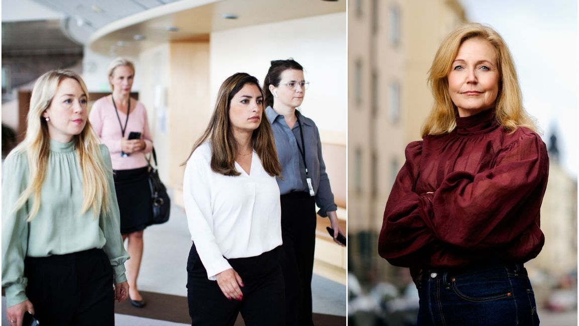 Nooshi Dadgostar (V) och Elisabeth Thand Ringqvist (C). Foto: Agnes Stuber/Vänsterpartiet/Centerpartiet