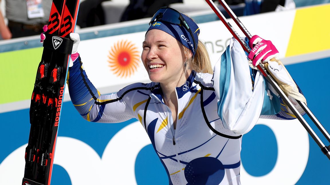 Jonna Sundling tog VM-guld i sprint. Foto: Matthias Schrader/TT.