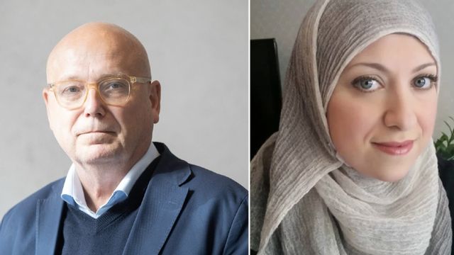 Magnus Ranstorp, terrorforskare vid Försvarshögskolan och Mariam Salem, ledamot i kommunfullmäktige för Miljöpartiet i Umeå. Foto: Jessica Gow, Milljöpartiet hemsida/TT