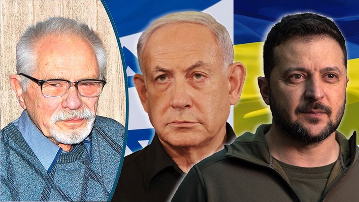 Benjamin Netanyahu och Volodymyr Zelenskyj – ledare för den fria världens frontlinje med auktoritarismen? Foto: Abir Sultan/AP/TT / Efrem Lukatsky/AP/TT