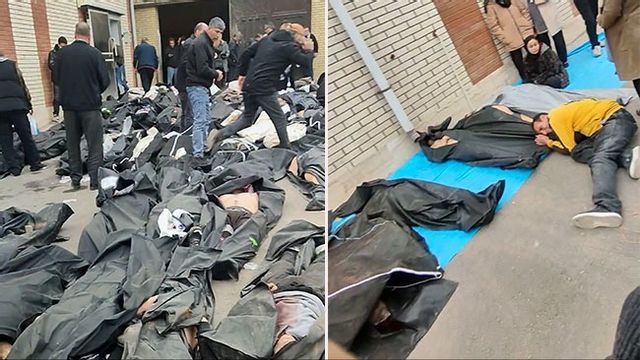 Bilder från film som spridits på döda utanför Teheran mellan 9 och 11 januari. Bild: UGC via AP
