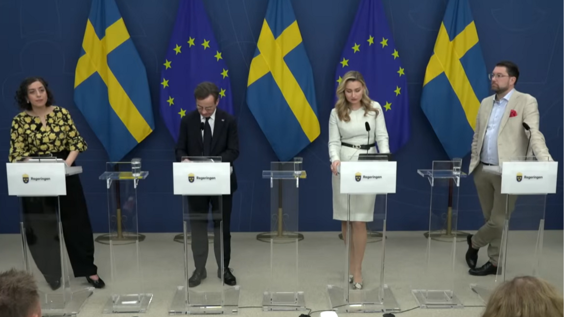 Tidösidans partiledare. Fakismil: Youtube