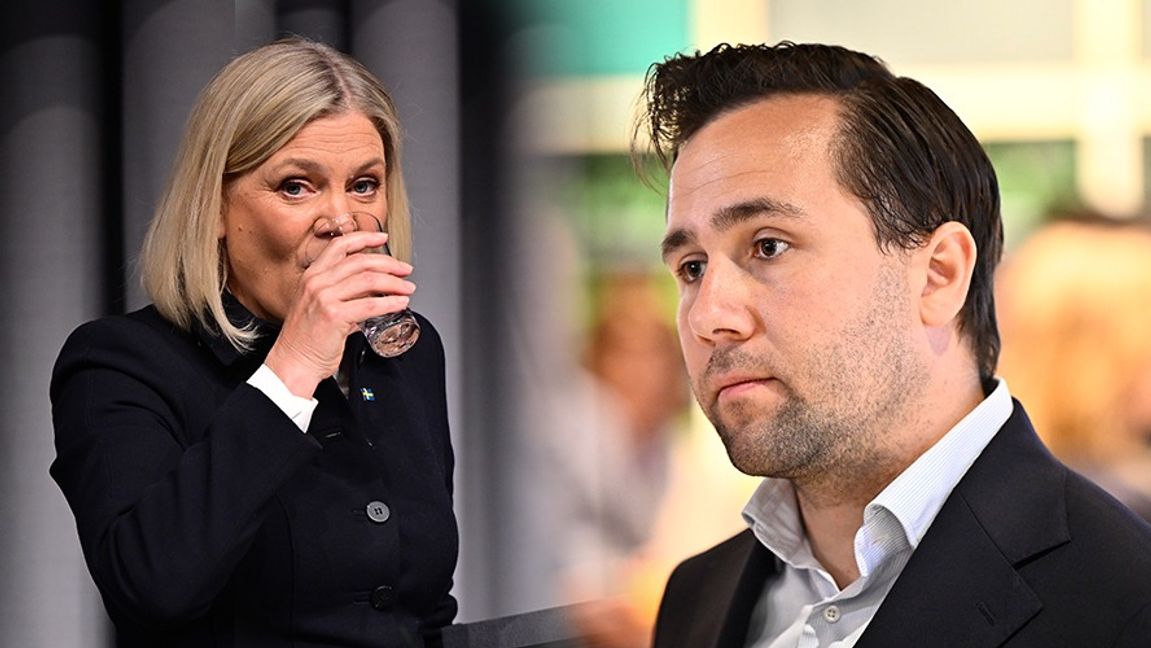 S-ledaren Magdalena Andersson och Benjamin Dousa (M). Foto: Björn Larsson Rosvall/Christine Olsson/TT