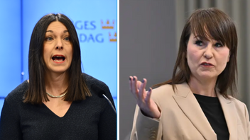 Teresa Carvalho (S) och Ulrika Liljeberg (C). Centerpartiet beskriver S förslag om visitationszoner som ”ineffektiv symbolpolitik.” Foto: Anders Wiklund/Claudio Bresciani/TT