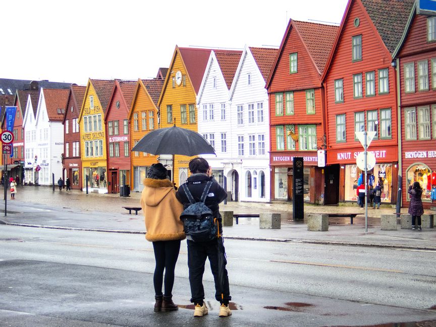 Turister i Bergen, Norge. Arkivbild. Gorm Kallestad/AP/TT