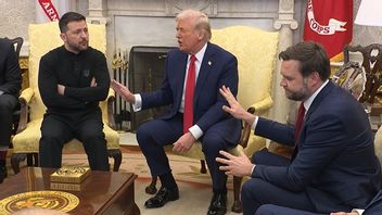 Zelenskyj, Trump och vicepresident J.D Vance under skandalmötet i Vita Huset i februari 2025. Bild: Public Domain