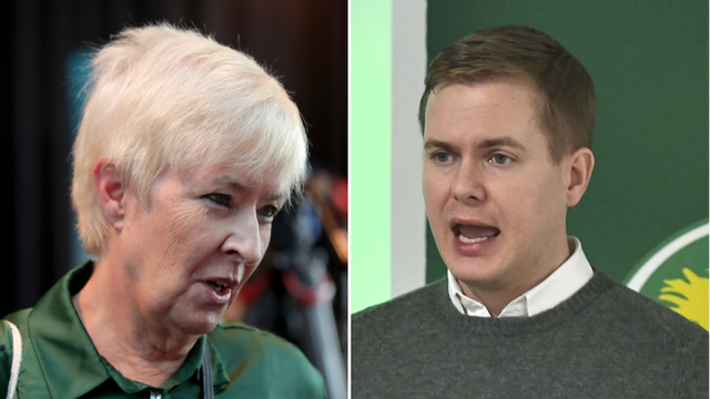 Tidigare S-ledaren Mona Sahlin och f.d MP-språkröret Gustav Fridolin föreläste båda på Vänsterpartiets regeringsskola - där Fridolin sågade Socialdemokraterna. Foto: Adam Ihse/Claudio Bresciani/TT