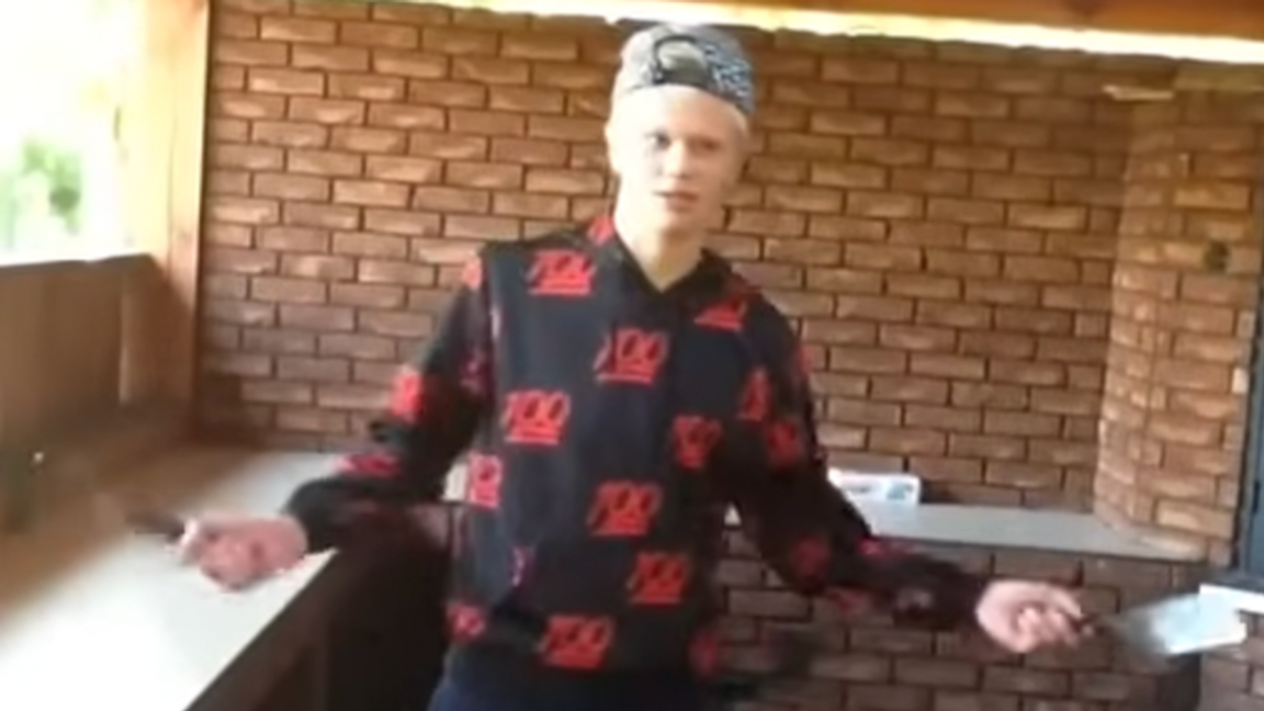 Erling Haaland som 16-åring. Foto: Skärmdump/Youtube