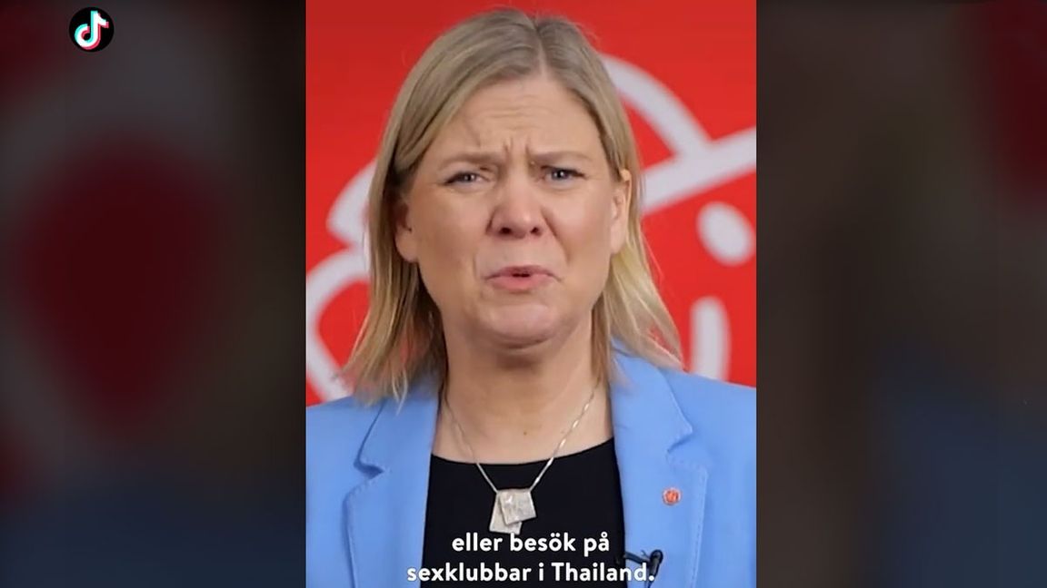 Magdalena Andersson (S) sågar friskolorna på TikTok. Foto: TikTok