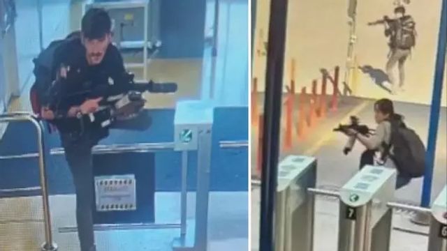 Terorristerna fångade på bild. Foto: Övervakningskamera TUSAS