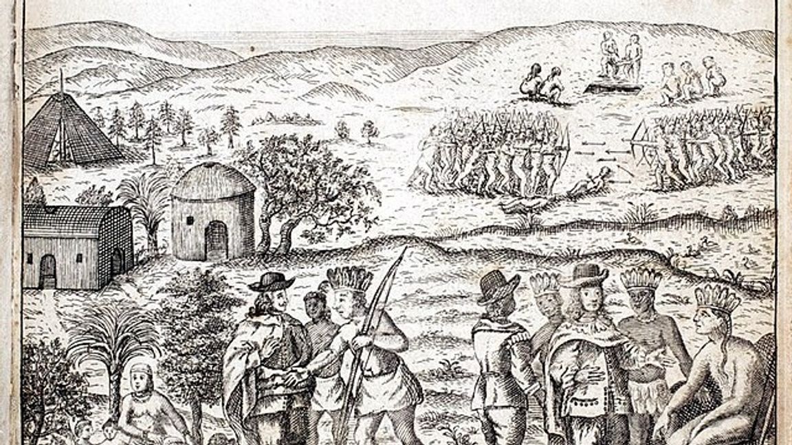 Kopparstick över Nya Sverige. Foto: Wikipedia.