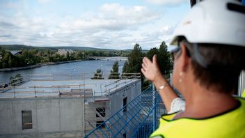 Flera bostäder byggs nära Skellefteälven i Skellfteå. Foto: Henrik Montgomery/TT