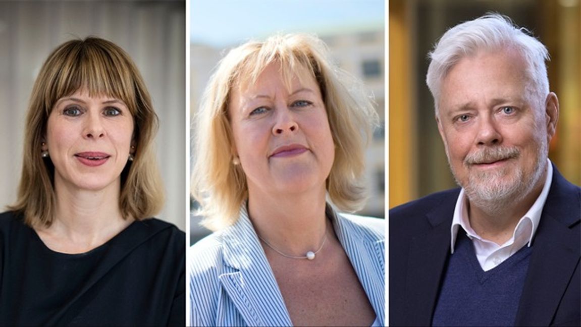 AP-fondernas vd:ar Kristin Magnusson Bernard, Eva Halvarsson och Niklas Ekvall. Foto: Pontus Lundahl/Björn Larsson Rosvall/TT/Pressbild