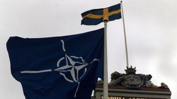 Svenska flaggan och Nato-flaggan utanför utrikesdepartementet. Foto: Hans T Dahlskog/TT 