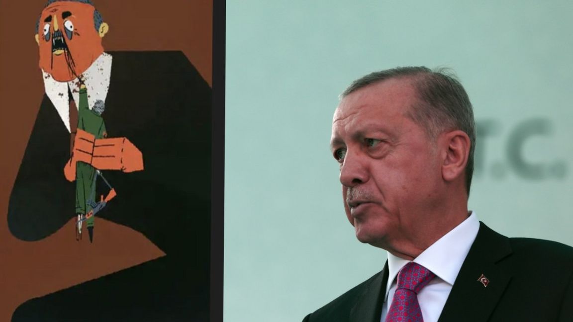 Flamman har korat en vinnare i tävlingen om bäst satirteckning på Turkiets president Recep Erdoğan. Foto: Henry Åström/ Burhan Ozbilici