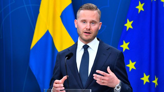 Henrik Vinge (SD) vill att personer med dubbelt medborgarskap som döms för terrorism ska kunna utvisas. Foto: Lars Schröder/TT