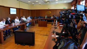 Läkare under en presskonferens i Italien angående apkoppor. Foto: Andrew Medichini/AP/TT