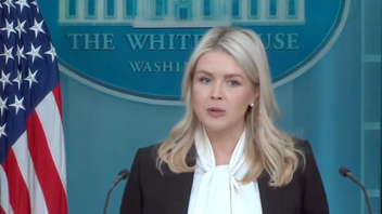 Vita husets pressekreterare Karoline Leavitt under en pressträff på fredagen. Foto: Times Now World via YouTube