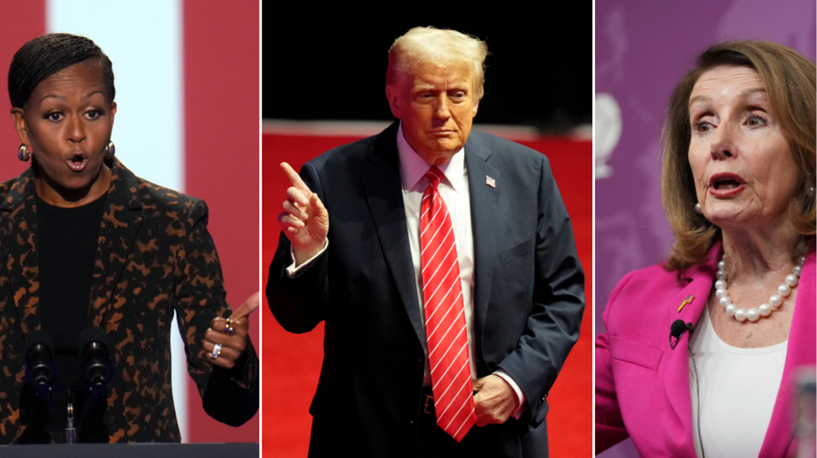 När Donald Trump svär presidenteden för andra gången lyser två tunga demokratiska namn med sin frånvaro - tidigare presidentfrun Michelle Obama och USA:s tidigare talman Nancy Pelosi har tackat nej till ceremonin. Bildmontage. Foto: AP/TT