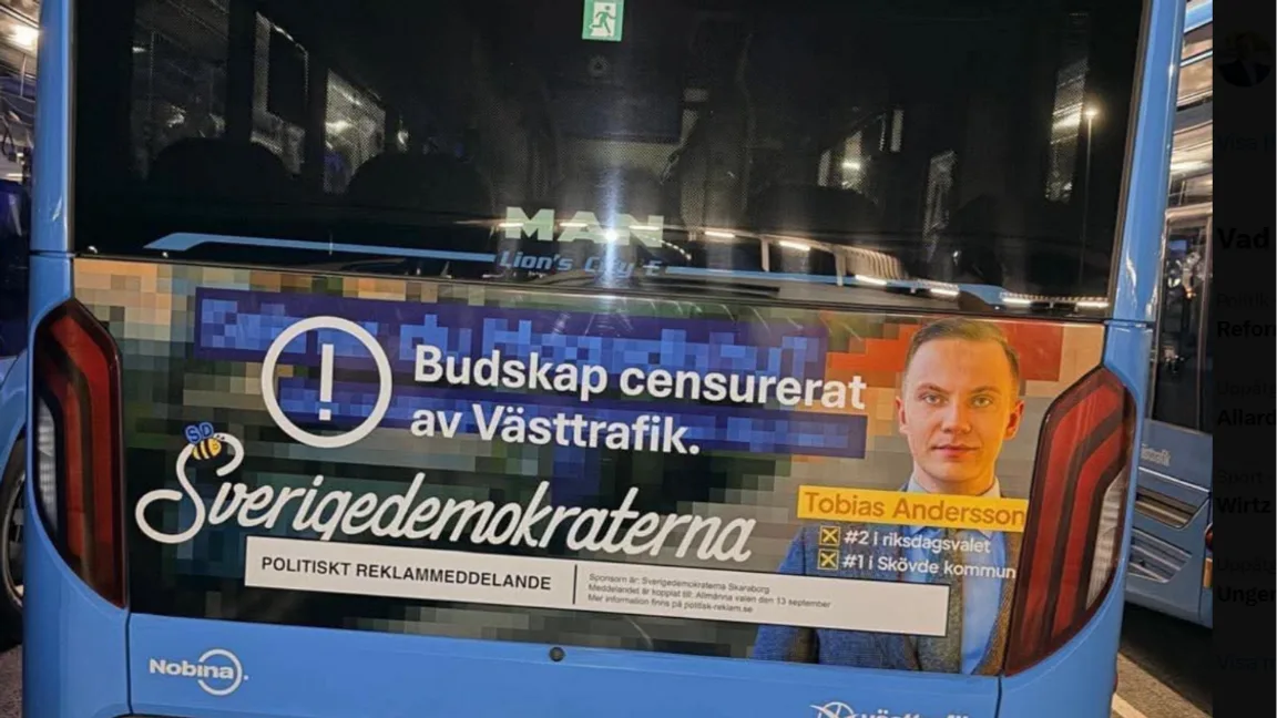 SD svarar Västtrafik med ny bussreklam: ”Budskap censurerat”