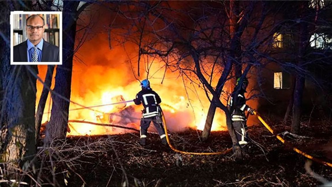 Ett före detta flervåningshus i Sumy, Ukraina. FOTO: AP / TT