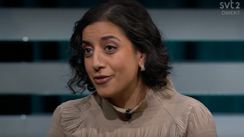 Simona Mohamsson (L) i SVT:s Agenda. Foto: Skärmdump/SVT