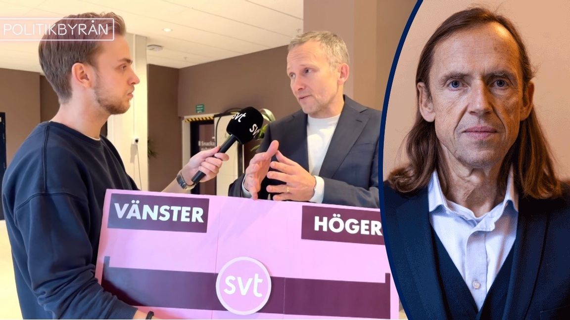 Sveriges Television är inte höger, inte vänster utan håller sig stadigt i mitten, förklarar Anders Holmberg i SVT:s Politikbyrån. Skärmavbild från SVT.