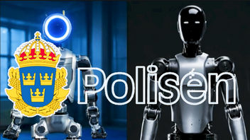 Polisen varnar för roboybedrägerirt. Foto: Skämtdum X/Polisen/Youtube-video