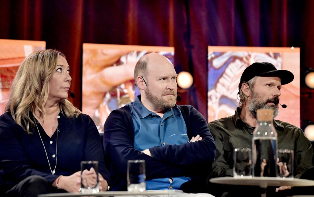 Malin Cederbladh, Henrik Dorsin och Felix Herngren från ”Solsidan”. Arkivbild. Foto: Maja Suslin/TT