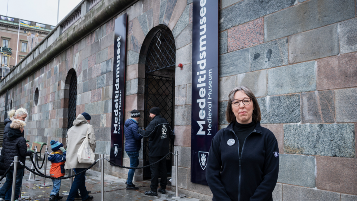 Lin Annerbäck, museichef på Medeltidsmuseet som har sin sista öppetdag i nuvarande lokaler den 5 november. Foto: Mikaela Landeström/AP/TT