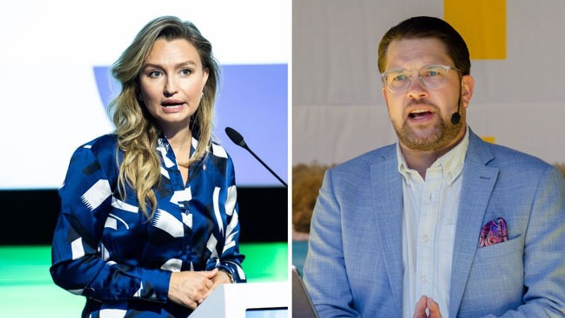 Ebba Busch (KD) och Jimmie Åkesson (SD). Foto:  © European Union, 2026, CC BY 4.0, via Wikimedia Commons/Frankie Fouganthin, CC BY 4.0, via Wikimedia Commons.