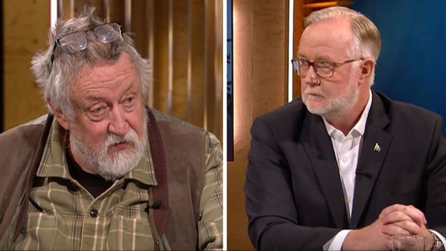 Kriminologen Leif GW Persson och Johan Pehrson (L). Foto: Faksimil/SVT.
