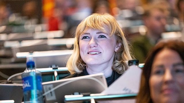 Caroline von Seth på C:s partistämma i september 2023. Bild: Kicki Nilsson / TT